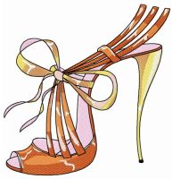 Summer high heels embroidery design