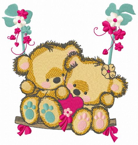 Bears on a teeter 2 machine embroidery design