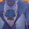 Denim jacket with Tribal Owl embroidery design