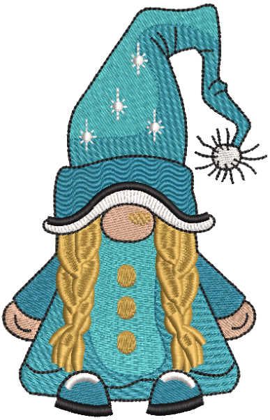 Winter dwar girl embroidery design