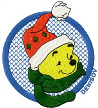 Winnie Pooh Christmas embroidery design