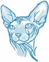 Blue sphynx embroidery design