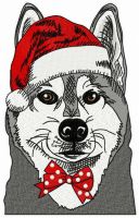 Husky before Xmas embroidery design
