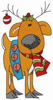 Santa's deer embroidery design