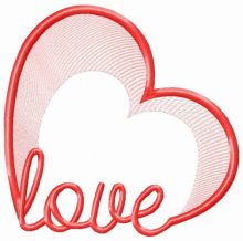 Love in my heart embroidery design