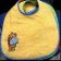 Winnie the Pooh with bouquet of chamomiles embroidered on baby bib