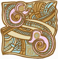 Shells on sand embroidery design