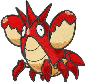 Corphish Pokemon embroidery design