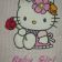 Hello kitty with rose design embroidered