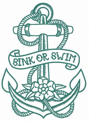 Sink or swim 3 machine embroidery design