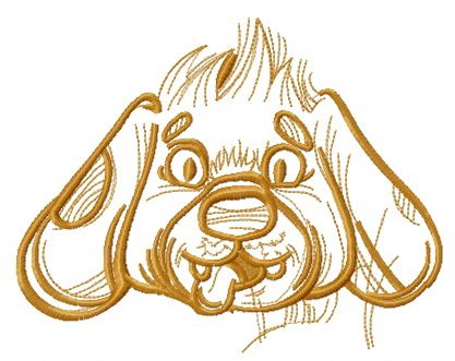 Funny pet puppy machine embroidery design
