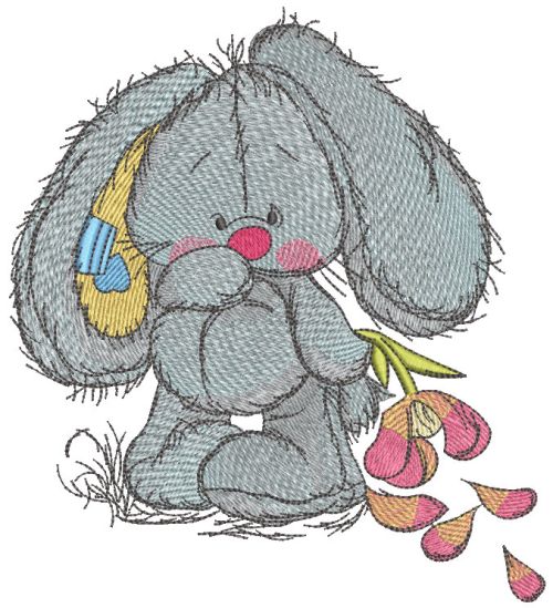 Bunny Excuse me embroidery design