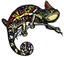 Chameleon embroidery design
