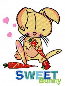 Sweet bunny embroidery design