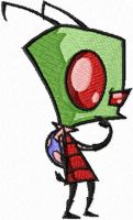 Invader Zim embroidery design