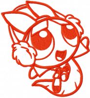 Blossom one colored embroidery design