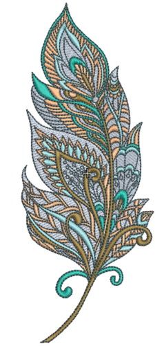 Mosaic feather machine embroidery design