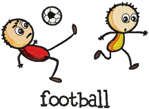 Baby playing football embroidery design