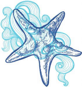 Sea star 3 embroidery design