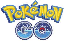 Pokemon Go logo embroidery design
