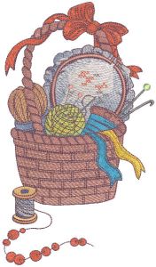 Grandma's basket with needlework