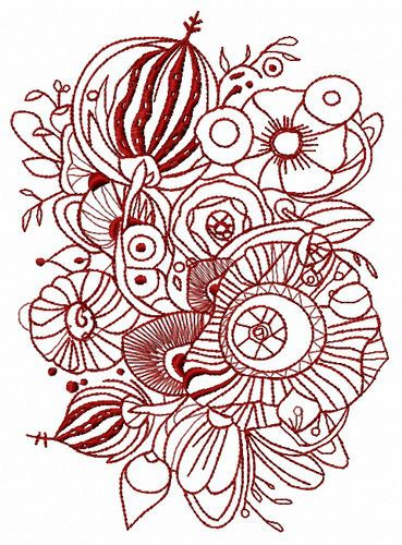 Flower composition 7 machine embroidery design      