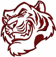 Tiger tribal mascot embroidery design