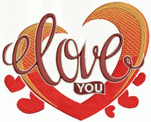 Love you 4 embroidery design