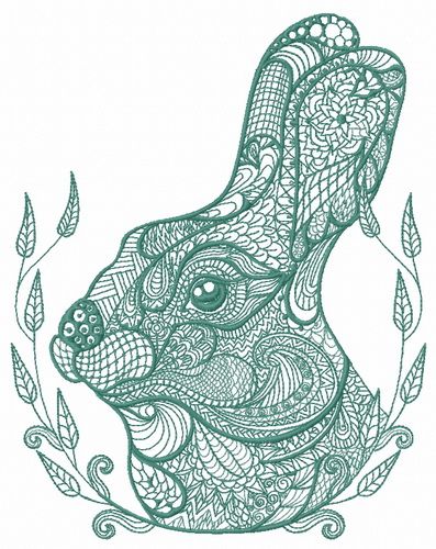 Mosaic bunny 3 machine embroidery design