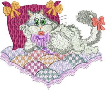 Cat glamour machine embroidery design