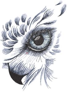 Eagle sketch head embroidery design