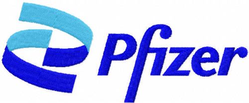 Pfizer logo embroidery design