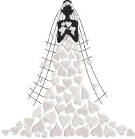 Bride dress of hearts embroidery design