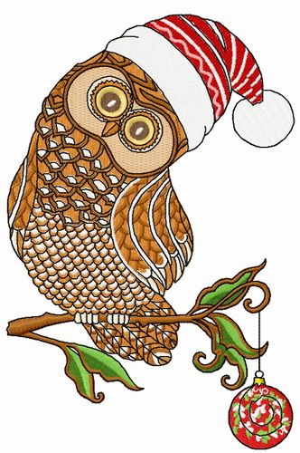 Christmas owl 5 machine embroidery design