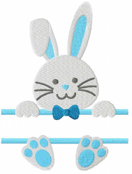 Easter bunny monogram free embroidery design