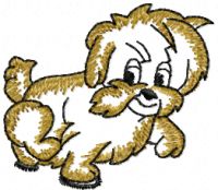 Funny little dog free machine embroidery design