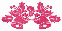 Holly and bells decoration embroidery design