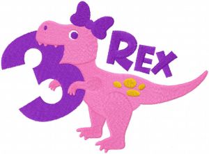 Three Year Old Girl Dinosaur Birthday