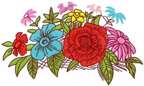 Garden bouquet free embroidery design