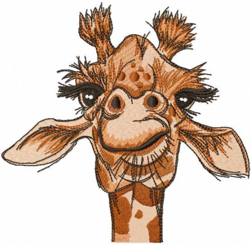 Giraffe look embroidery design