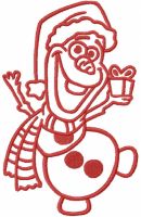 Olaf christmas dance one colored embroidery design