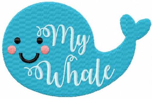 My whale free machine embroidery design