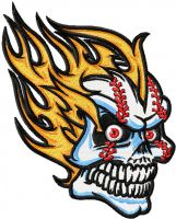 Scull mascot embroidery design