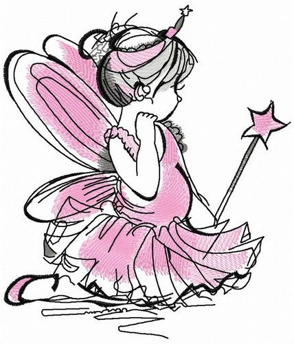 Ballet fairy machine embroidery design
