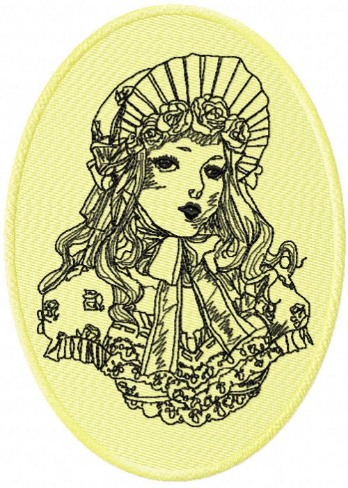 Beautiful Girl machine embroidery design from Vintage collection