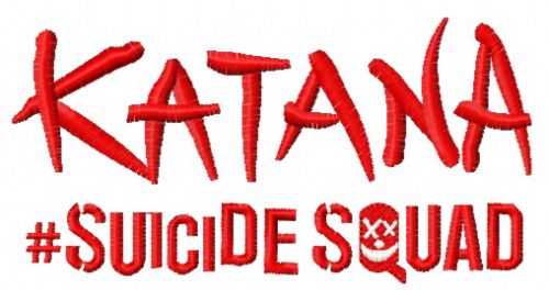 Suicide Squad Katana 3 machine embroidery design