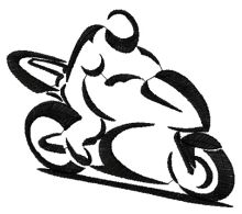 Motorcycle racer 1 embroidery design