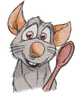Mouse ratatouill spoon embroidery design