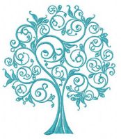 Blue tree 2 embroidery design