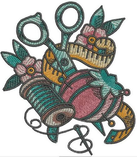 Sewing kit machine embroidery design